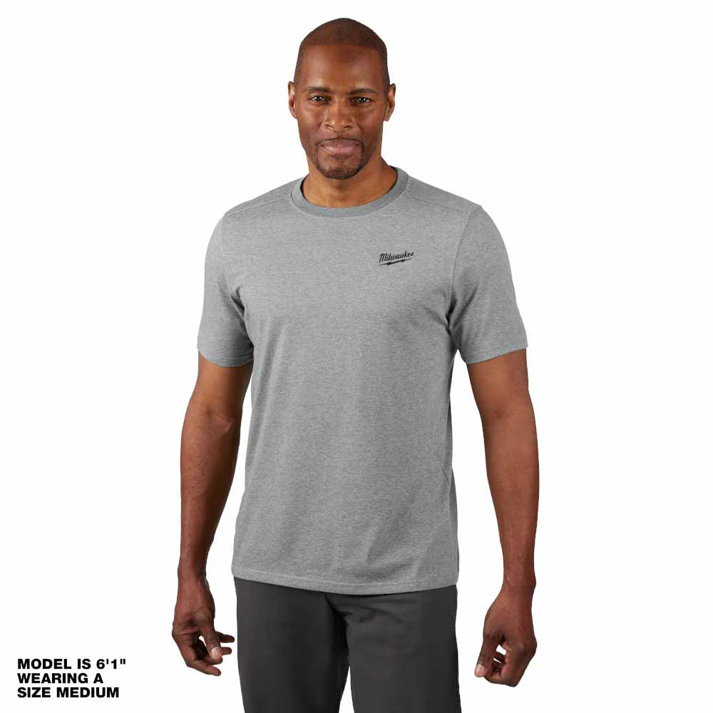 Milwaukee 603G Hybrid Work Tee - Short Sleeve - Gray - Toolusup