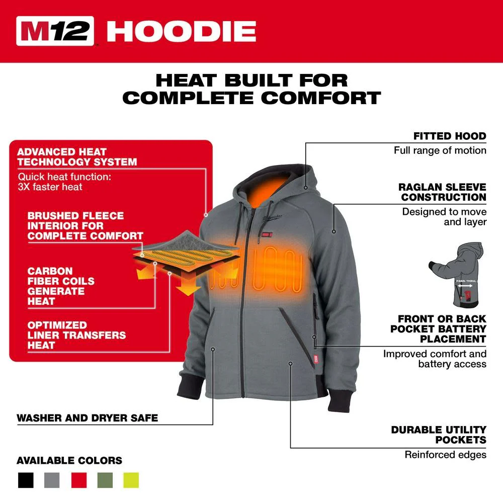 Milwaukee 306B-20 M12 Heated Hoodie Black (Hoodie Only) - Toolusup