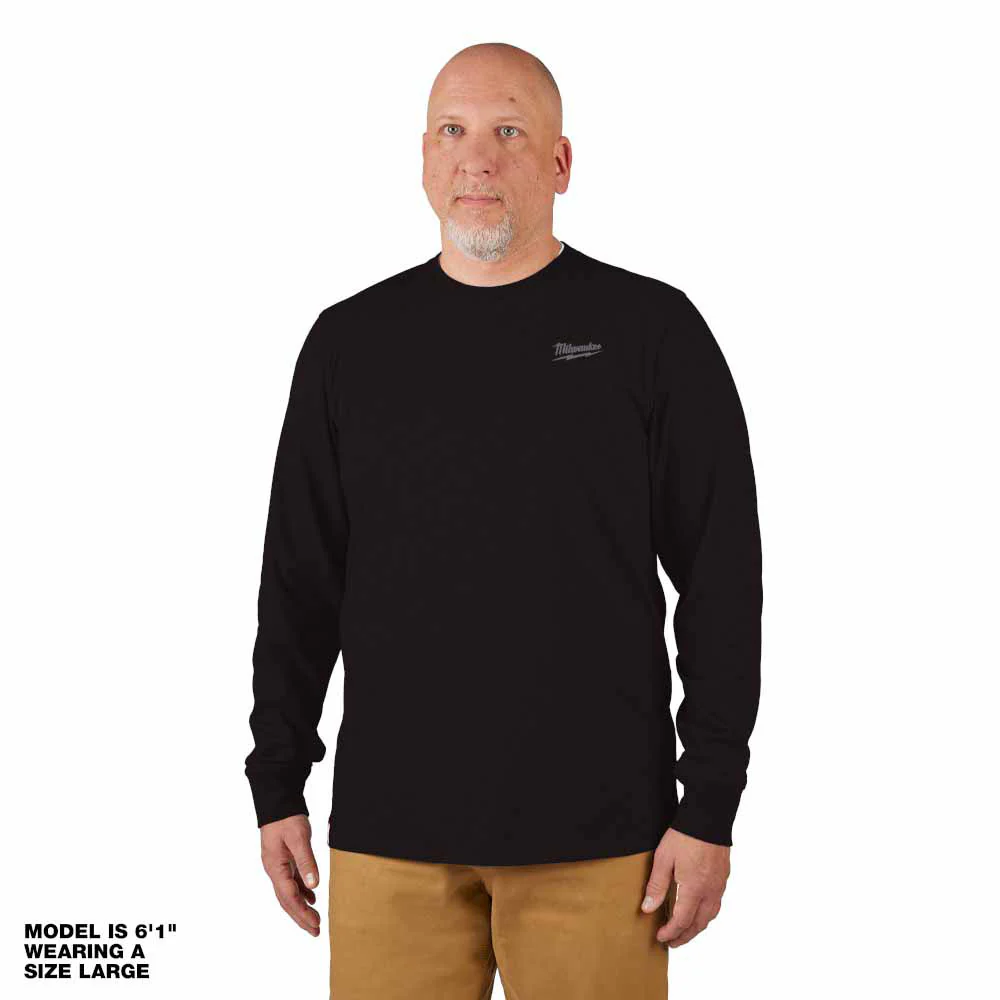Milwaukee 604B Hybrid Work Tee - Long Sleeve - Black - Toolusup