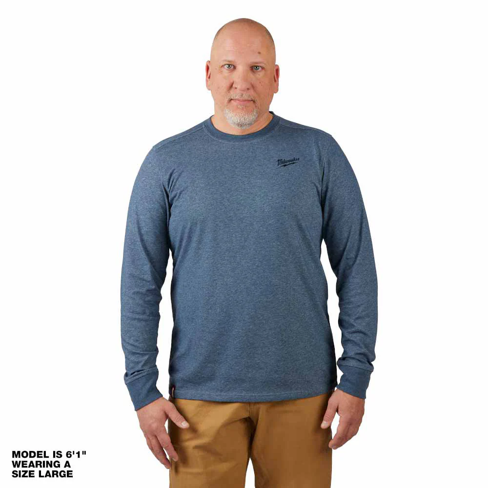 Milwaukee 604BL Hybrid Work Tee - Long Sleeve - Blue - Toolusup