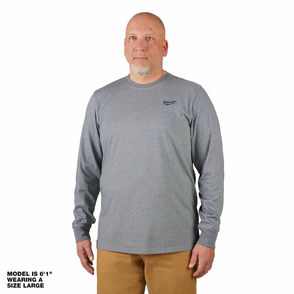 Milwaukee 604G Hybrid Work Tee - Long Sleeve - Gray - Toolusup